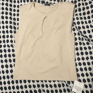 Elegant Beige Sleeveless Top